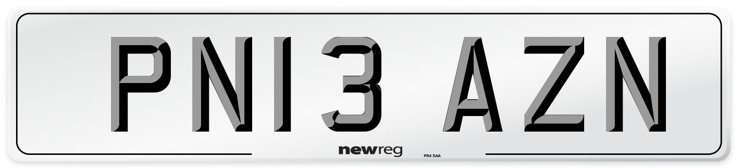 PN13 AZN Number Plate from New Reg